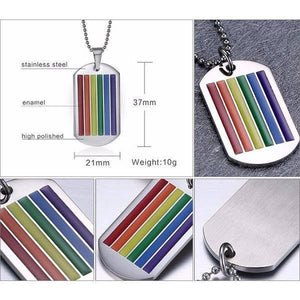 Rainbow Gay Necklace Dog Tag - LGBT Necklaces - gaypridehub