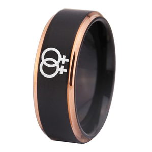 Lesbian Engagement Ring - Tungsten carbide