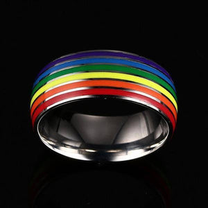 Silver Rainbow Ring - gaypridehub