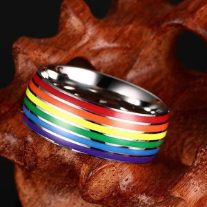 Silver Rainbow Ring - gaypridehub