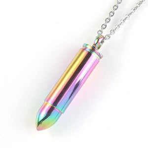 Rainbow Pendant Pride Bullet Necklace - LGBT Gay And Lesbian Love - gaypridehub
