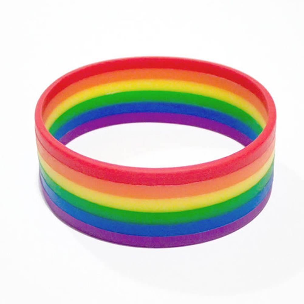Adult Rainbow Chain Link Silicone Bracelets Wholesale, Gay Pride