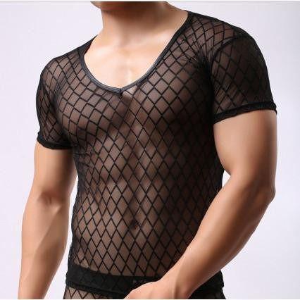 Sexy Gay Black Meshet T-shirt gaypridehub Sexy Gay Black Meshet T-shirt gaypridehub