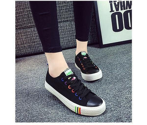 Women Canvas Shoes Rainbow Pride - LGBTQ Lesbian Love - gaypridehub