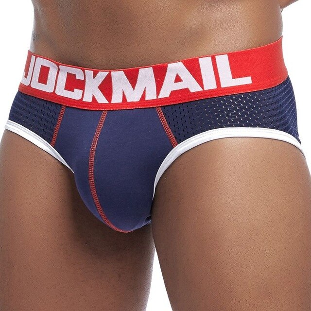 JOCKMAIL Sexy Men Underwear Thong Jockstrap Breathable Cotton Jock Strap  String Gay Underwear (M, Black) at  Men's Clothing store