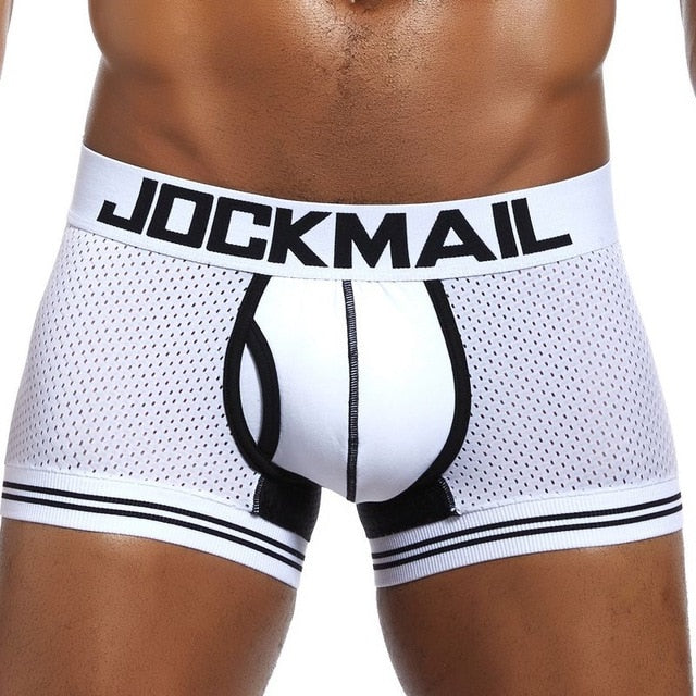 JOCKMAIL Brand Underwear Men Boxer Mesh U Pouch Sexy Underpants