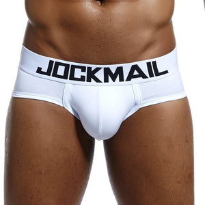 JOCKMAIL Brand Fashion Men Underwear Solid Underpants Cotton Male Panties Hot Sale Slip Cueca 6 Color Soft Gay Briefs Homewear