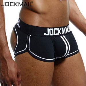 JOCKMAIL Brand Sexy Underwear Men Jockstrap Breathable cueca Gay Underwear Cotton boxershorts Panties Low Waist Thongs G-strings