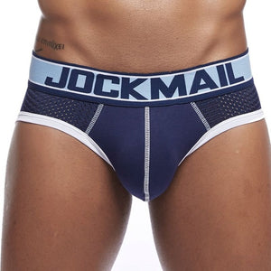 JOCKMAIL brand Men Underwear Briefs WJ U convex breathable mesh Penis pouch slip homme Cotton sexy cuecas gay men Briefs Bikini
