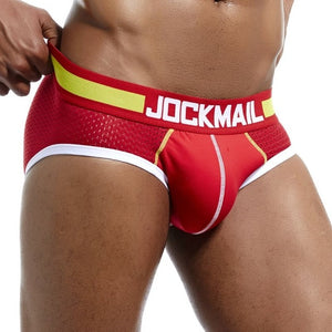 JOCKMAIL brand Men Underwear Briefs WJ U convex breathable mesh Penis pouch slip homme Cotton sexy cuecas gay men Briefs Bikini