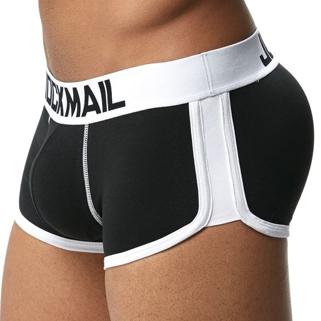 Jockmail Sexy Boxer Men Underwear Mens Butt Enhancing Padded Trunk