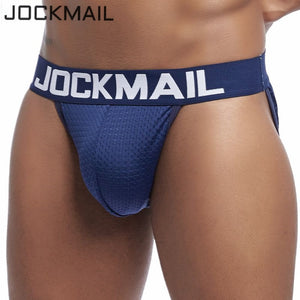 JOCKMAIL Mesh Sexy Men Underwear ice silk Men Briefs Breathable Slip bikini Gay Male Panties Underpants men thongs g strings