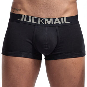 JOCKMAIL Brand Men's Underwear Boxer Pants Cotton Low Waist Sexy Comfort U Convex  boxer men Breathable White Men's Underwear