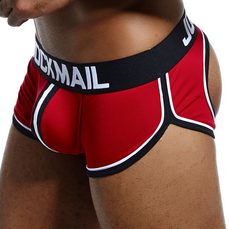 JOCKMAIL Sexy Men Underwear Boxer shorts Backless Buttocks Cotton