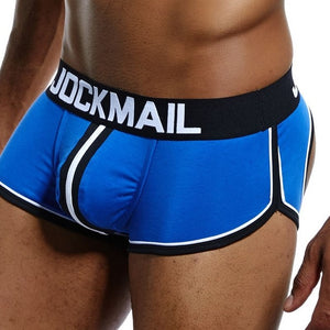 JOCKMAIL Sexy Men Underwear Boxer shorts Backless Buttocks Cotton open back Gay Men Underwear JockStraps cuecas Gay panties